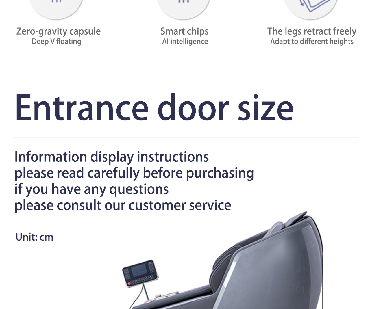 massage chair entrance door size